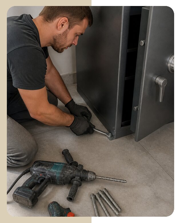 Профессиональное усиление крепления сейфа к полу и стене в Чусовой